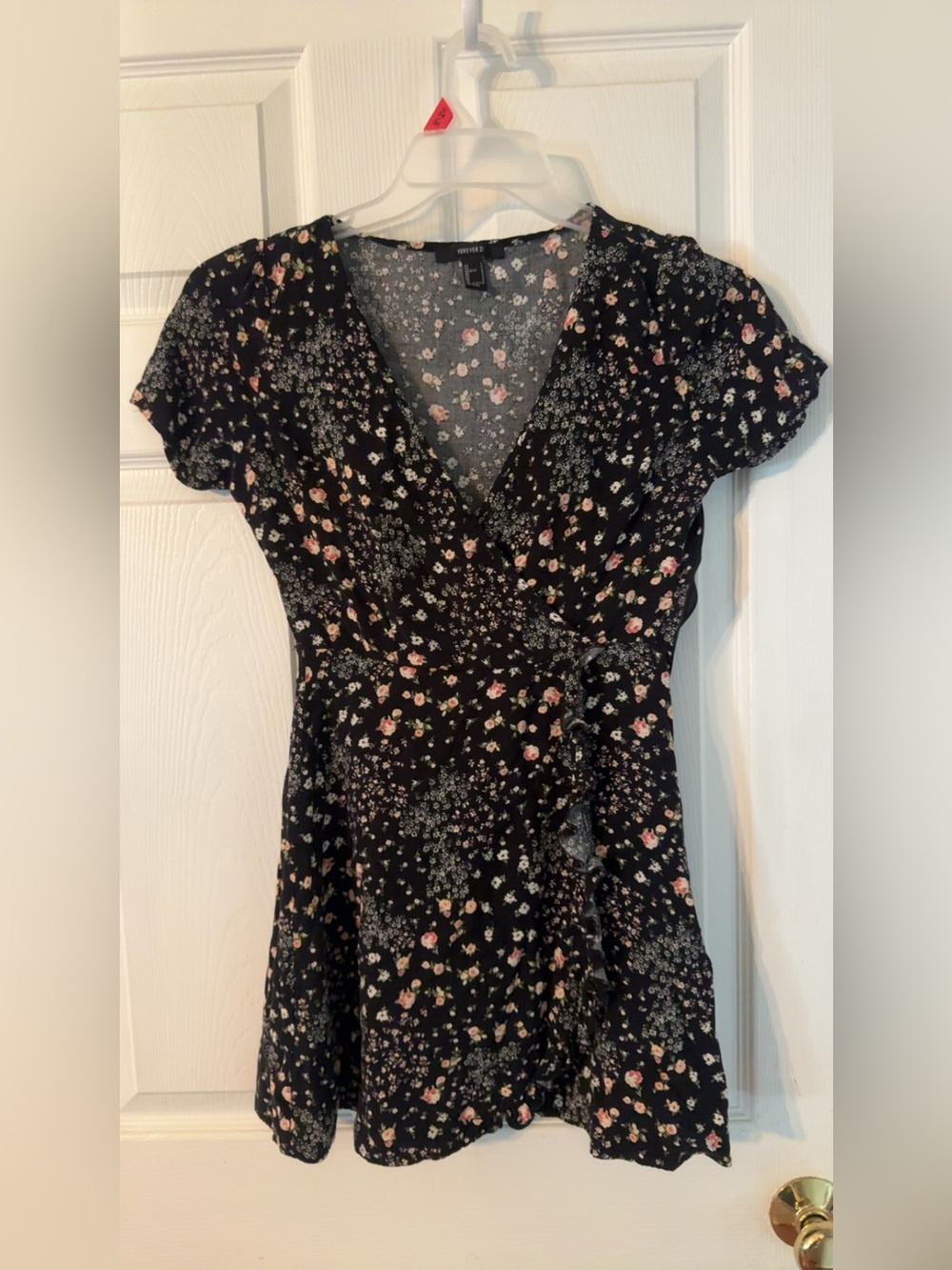 Forever 21 Flirty Floral Mini Dress - Black with Pink Floral
